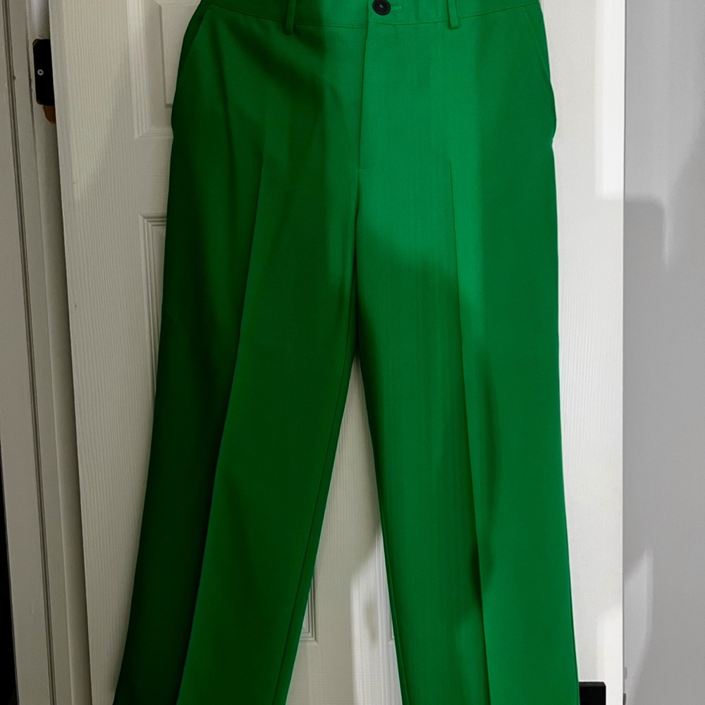 Zara Green Straight Leg Pants